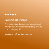 THCP Lemon OG Vape - 5-star customer review testimonial